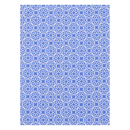 Blauw Wit geometrisch naadloos patroon Tafelkleed (Voorkant)