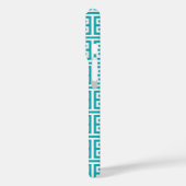 Blauw-wit geometrisch patroon monogram Case-Mate iPhone case (Achterkant / Links)
