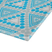 Blauw-wit geometrisch patroonglas snijplank (Hoek)