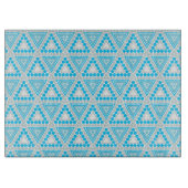 Blauw-wit geometrisch patroonglas snijplank (Voorkant)