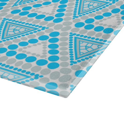 Blauw-wit geometrisch patroonglas snijplank (Hoek)