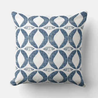 Blauw & Wit Geometrisch Sierkussen