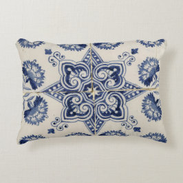  blauw wit geometrisch ventilatorpatroon accent kussen