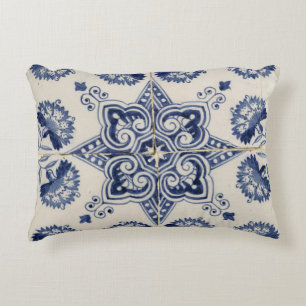  blauw wit geometrisch ventilatorpatroon accent kussen