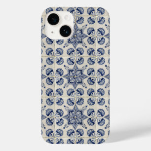  blauw wit geometrisch ventilatorpatroon Case-Mate iPhone 14 hoesje