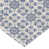  blauw wit geometrisch ventilatorpatroon korte tafelloper (Hoek)