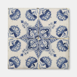  blauw wit geometrisch ventilatorpatroon magneet