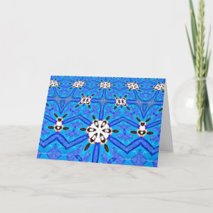 blauw-wit geometrisch wenskaart kaart