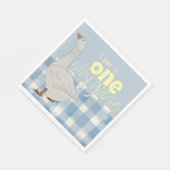 Blauw & Wit Geplaagd servet Een Gekke gans (Hoek)