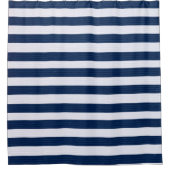Blauw & Wit Geribbelde Strepen Douchegordijn (Voorkant)