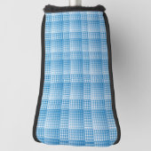 Blauw Wit Geruit Abstract Patroon Golfheadcover (Draai 90)
