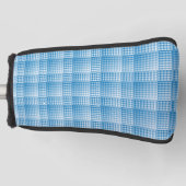 Blauw Wit Geruit Abstract Patroon Golfheadcover (Voorkant)