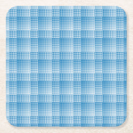 Blauw Wit Geruit Abstract Patroon Kartonnen Onderzetters