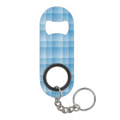 Blauw Wit Geruit Abstract Patroon Mini Flessenopener (Achterkant)