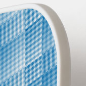 Blauw Wit Geruit Abstract Patroon Pickleball Paddle (Links Detail)