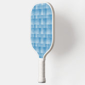 Blauw Wit Geruit Abstract Patroon Pickleball Paddle (Links)