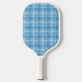 Blauw Wit Geruit Abstract Patroon Pickleball Paddle (Achterkant)