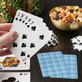 Blauw Wit Geruit Abstract Patroon Pokerkaarten (Insitu)