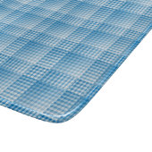 Blauw Wit Geruit Abstract Patroon Snijplank (Hoek)