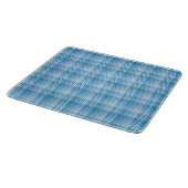 Blauw Wit Geruit Abstract Patroon Snijplank (Hoek)
