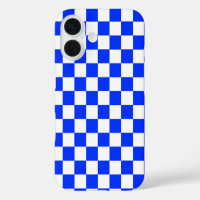 Blauw Wit Geruit Check iPhone Case