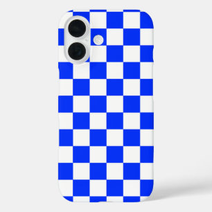 Blauw Wit Geruit Check iPhone Case
