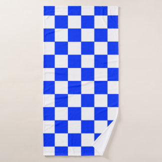 Blauw-wit-geruit controlepatroon badhanddoek