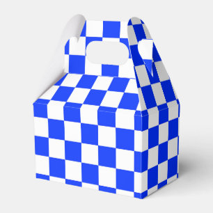 Blauw-wit-geruit controlepatroon bedankdoosjes