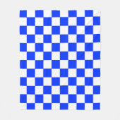 Blauw-wit-geruit controlepatroon fleece deken (Voorkant)