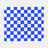 Blauw-wit-geruit controlepatroon fleece deken (Voorkant (Horizontaal))