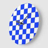 Blauw-wit-geruit controlepatroon grote klok (Hoek)