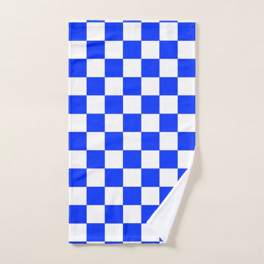 Blauw-wit-geruit controlepatroon handdoek (Handdoek)