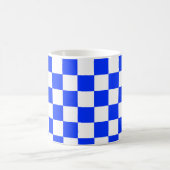 Blauw-wit-geruit controlepatroon koffiemok (Center)