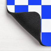 Blauw-wit-geruit controlepatroon muismat (Hoek)