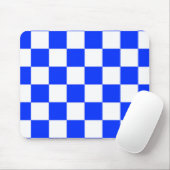 Blauw-wit-geruit controlepatroon muismat (Met muis)