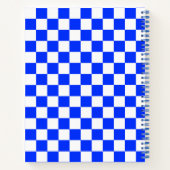 Blauw-wit-geruit controlepatroon notitieboek (Achterkant)