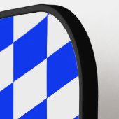 Blauw-wit-geruit controlepatroon pickleball paddle (Links Detail)