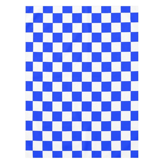 Blauw-wit-geruit controlepatroon tafelkleed (Voorkant)