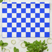 Blauw-wit-geruit controlepatroon theedoek (Gevouwen)