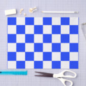 Blauw-wit-geruit controlepatroon tissuepapier (Craft)