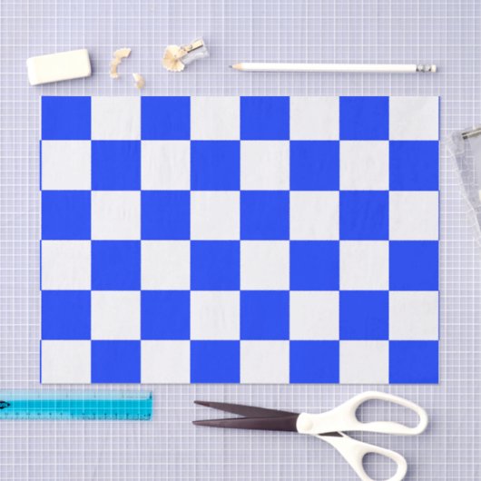 Blauw-wit-geruit controlepatroon tissuepapier (Craft)