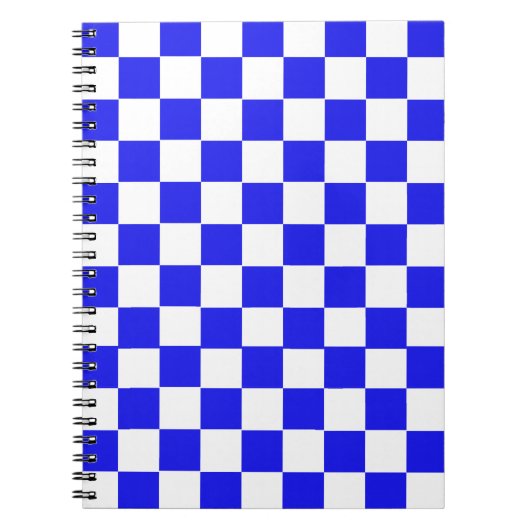 Blauw & Wit Geruit CUSTOM Notitieboek (Voorkant)