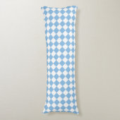 Blauw Wit Geruit Diamant Patroon Lichaamskussen (Voorkant Verticaal)