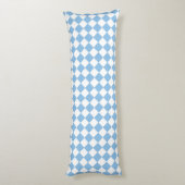 Blauw Wit Geruit Diamant Patroon Lichaamskussen (Achterkant (Verticaal))