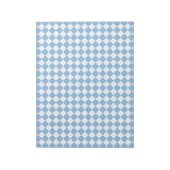 Blauw Wit Geruit Diamant Patroon Notitieblok (Linkerzijde)