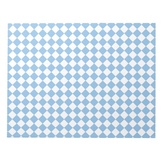 Blauw Wit Geruit Diamant Patroon Notitieblok (Voorkant)