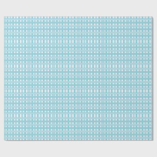 Blauw Wit geruit geruite geruite patroon Cadeaupapier (Vlak)