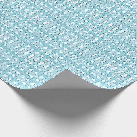 Blauw Wit geruit geruite geruite patroon Cadeaupapier (Hoek)