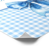 Blauw-wit geruit lint en strik poster (Hoek)