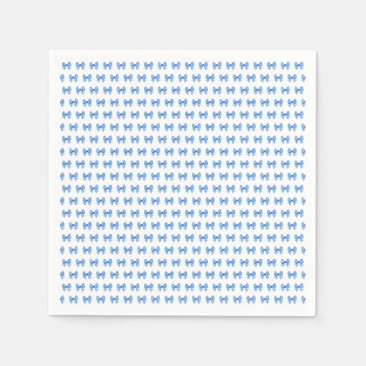 Blauw-wit geruit lintpatroon servet (Voorkant)